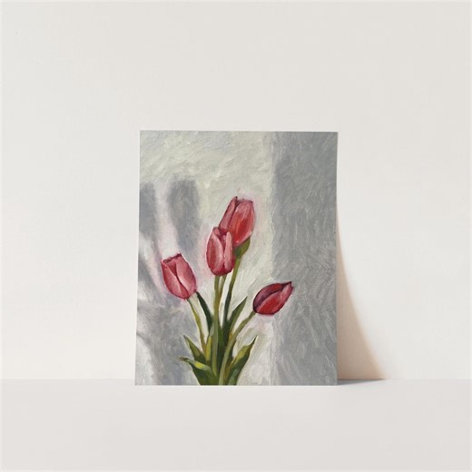 Impression d'art tulipes à partir d'une peinture à l'huile originale - Art mural floral - Etsy France