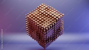 looped satisfying 3d animated cube, calm morphing and moving sphere, 4k