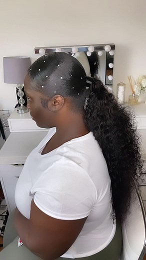 Sleek Middle Part Ponytail with Gems Tutorial
