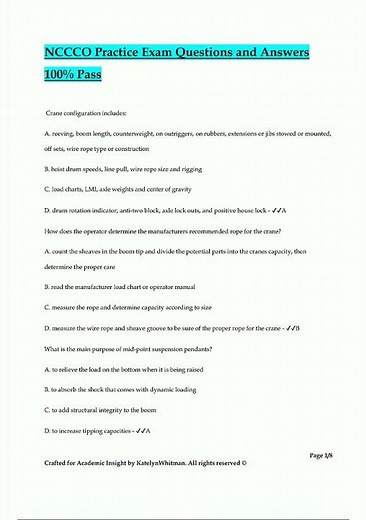 NCCCO Practice Exam Questions and Answers 100 Pass392 new video