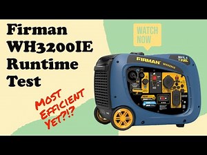 Firman WH3200ie Inverter Generator Runtime Test | Generator Runtime Testing Series