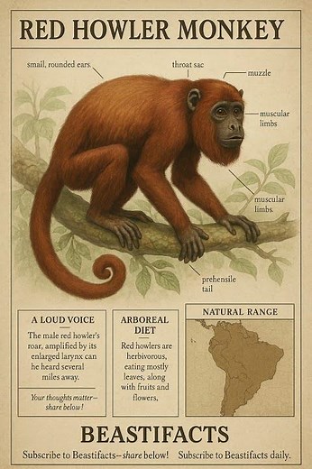 Red Howler Monkey Infographic #Monkey #Wildlife #Animal #Nature #Forest