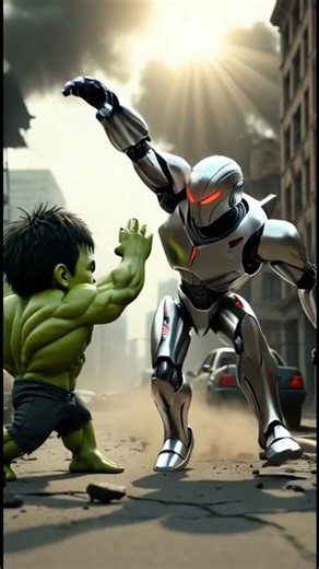 Baby Hulk Ultimate Fight vs Giant Robot – Destroyed City Battle! 💥 | 3D Animation