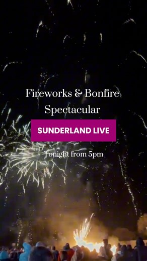 Remember, remember the 5th of November 🎆 Tonight at Sunderland Live, we’re lighting up the sky for a second night of Fireworks & Bonfire Spectacular! Here’s what to expect: 🎡 Fairground rides 🍔 Street food & treats ✅ Hard-standing ground (no need to worry about muddy shoes) ⏰ Last entry 7pm 🎇 Fireworks approx 7:30pm It’s set to be another incredible night, and there’s still time to join us! Grab your tickets now or buy them on the door: 🔗 | https://www.skiddle.com/whats-on/Durham/Sunderland