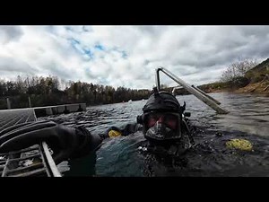 Diving in rubber Viking Drysuit and OTS Guardian Fullface Mask