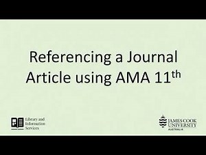 Referencing A Journal Article Using AMA 11th