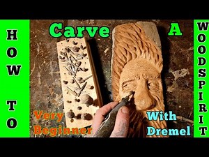 Very beginners Step-by-step. How to wood carve a Wood Spirit using a dremel.