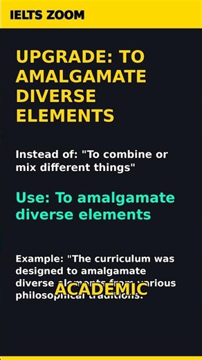 IELTS Band 9 Upgrade: To Amalgamate Diverse Elements