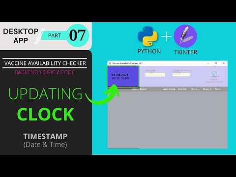 ✅ #07 Display clock and update timestamp in real-time on GUI | Desktop app using Python and Tkinter