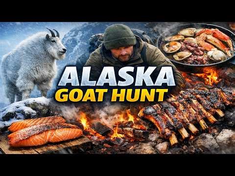 Alaska Survival Documentary: Mountain Goat Hunt + Salmon & Seafood Cook