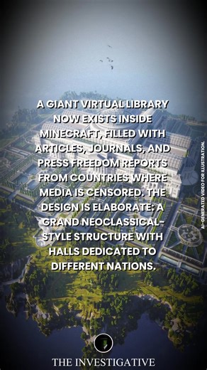 55K views · 1.7K reactions | The Uncensored Library is widely regarded as one of the most inventive digital responses to global censorship. The project was built inside Minecraft by Reporters Without Borders in collaboration with BlockWorks, MediaMonks, and DDB. It was launched in 2020 as a way to bypass media restrictions in countries where independent journalism is heavily controlled. The library takes the form of a vast neoclassical-style virtual building, with grand halls dedicated to indivi
