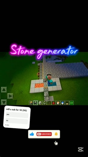 Stone generator#minecraft🤯