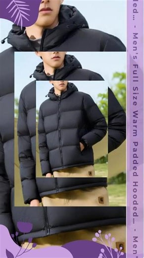 Men's Full Size Warm Padded Hooded Puffer Jacket Plus Size