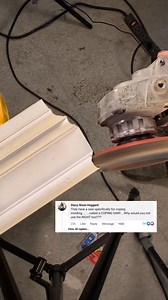 I decide what tool I think is the appropriate tool for doing my carpentry project. Now the first time I use the jigsaw which has been my lease liked way of coping. I really enjoyed using a table saw for coping this wood trim, but I got to tell you this flapper disc on the grinder was actually really nice to use. I still don't think it was better than using a table saw to cope this wood trim, but it was definitely better than using a jigsaw. So I don't know what your go-to is for doing this? #car