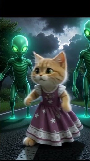 3D Animated Kitten Walking on Road | Alien Encounter in 4K Cinematic Animation