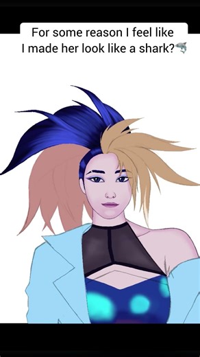 Drawing Akali (and making her look like a shark?) in 2h 15min #akali #fanart #kda #kpopfanart