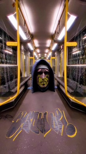 Cartoon Train Graffiti: Vibrant Underground Art in Berlin