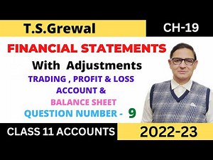FINANCIAL STATEMENTS (WITH ADJUSTMENTS) Chapter-19 T.S.Grewal Solution Question:no-9 Class -11