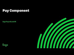 Sage Payroll and HR - Pay components