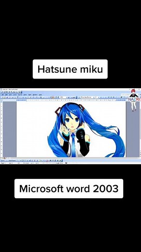 Drawing Hatsune Miku in Microsoft Word 2003
