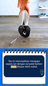 25K views · 40K reactions | Sepatu lari dengan sol pelat karbon sering kali dihargai lebih mahal dibandingkan sepatu lari konvensional, tetapi eksperimen ini menunjukkan mengapa harga tersebut sepadan dengan manfaat yang diberikan. #reels #fyp #faktamenarik | Tubagus Fahri | Facebook