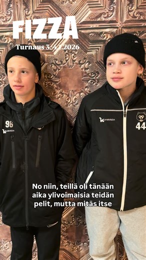 Karhu-Kissat U13 | 2013 on Instagram: "Illallisella saatiin vielä CATSien kommentit turnauspäivästä😻🎙️ Kiitos Jolle ja Emppu haastatteluista🤝🔥 #Fizza2026 -turnaus 3.-4.1.2026 @kookoojuniorit2013 #karhukissat#respectallfearnone#stadinvanhinkasvattaa#juniorhockey"