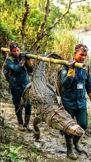 How Experts Safely Transport a Giant Crocodile | Wildlife Rescue #crocodile #animals #crocodiles