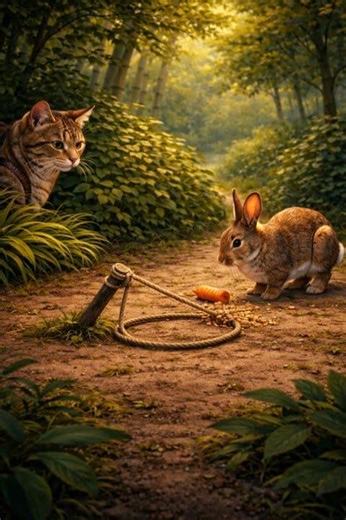 Curious Rabbit Keeps Trying the Trap 🐇 | Ning Rong’s Silent Observation #cat #catchef #youtubeshorts