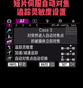 如何设置佳能5D4短片伺服自动对焦追踪灵敏度