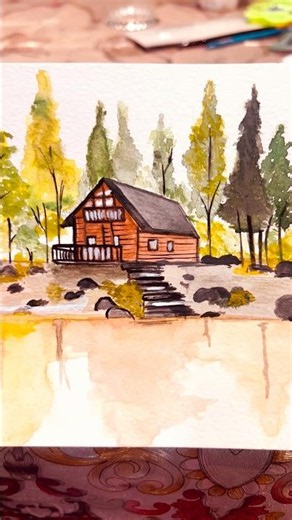 Easy watercolour painting#relaxingart#postcardmaking