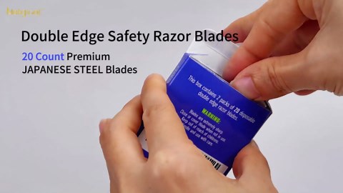 Double Edge Razor Blades for Men - 20 Count Men's Safety Razor Blades for Shaving Premium Platinum Japanese Stainless Steel - Durable, Smooth and Clean Shaves