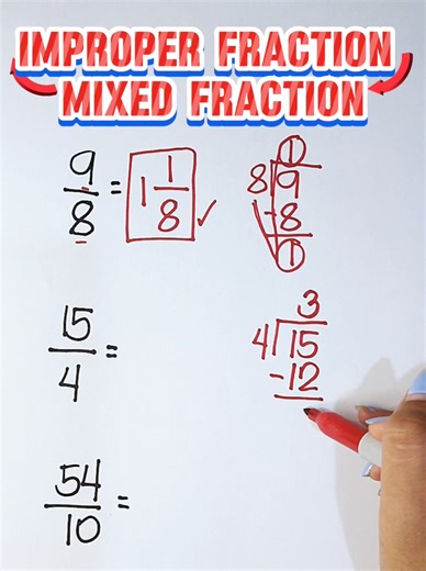 68K views · 959 reactions | Converting Improper Fraction  Mixed Fraction ‼️ #mathematics #mathteachergon #viralmath #mathtrick #mathhacks #mathtutorials | Ako si Teacher Gon | Facebook