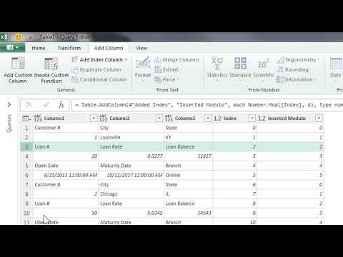 Power Query: Index and Modulo Functions