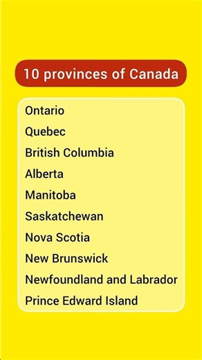 10 provinces of Canada in English | #english #shorts