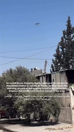 2K views · 75 reactions | Drones israelíes atacan hogares palestinos en Jabalia con explosivos C4, en la continua campaña de Israel para desplazar por la fuerza a residentes del norte de Gaza. | Palestina Internacional Broadcast Español | Facebook