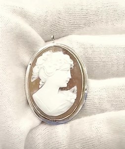Antique 800 Silver Shell Cameo Brooch and Pendant - 1 1/2" - Edwardian Cameo - Etsy