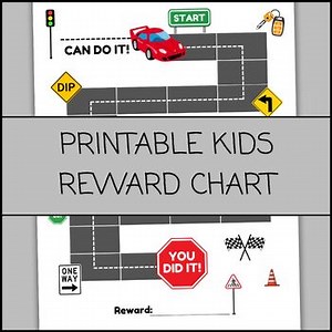 Kids Reward Chart Printable Car Themed | Sticker Chart | Behavior Responsibility