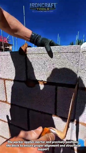 Perfect Concrete Block Installation! #construction #masonry #building