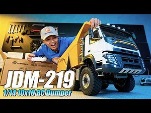 JDM 1/14 METAL RC HYDRAULIC DUMPER TRUCK 219 FULL UNBOXING ASSEMBLY AND DEMO WITH OLIVER#rc