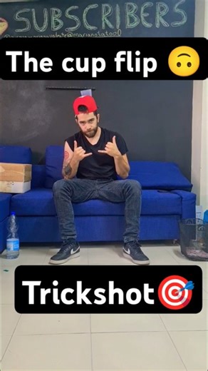 Epic cup flip trickshot off the wall