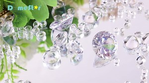 DomeStar 1000PCS Diamond Decorations, Clear Fake Diamonds Acrylic Craft Gems Crystals for Vase Fillers Wedding Table Scatters Party 5 Sizes（0.16''-0.9'')