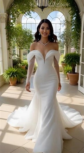 Elegance in White 🤍 The Most Beautiful Bridal Gowns | Viral Short #bride #wedding #fashion