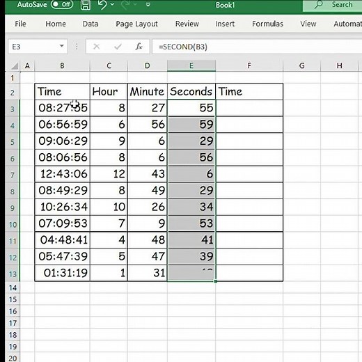 HOUR, MINUTE, SECOND, and TIME Functions in Excel