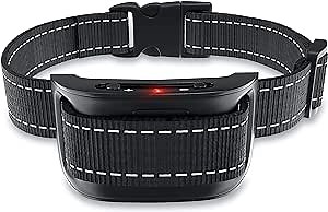 NPS No Shock Bark Collar for Small to Large Dogs - Smart Chip Adjusts to Stop Barking in 1 Minute - Highly Effective Vibration and Sound Stops Barks Fast with No Pain - Safe, Anti-Bark Device (Black) - one size