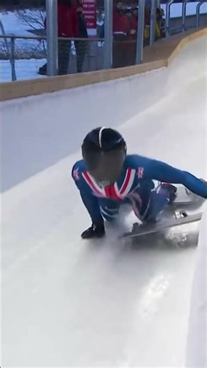 Skeleton Crash at 125 km/h… And She Walks Away 😳🛷 #wintersports #skeleton #ai