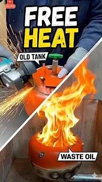 DIY Waste Oil Stove from an Old Tank #ideas #sustainablefuel #shorts