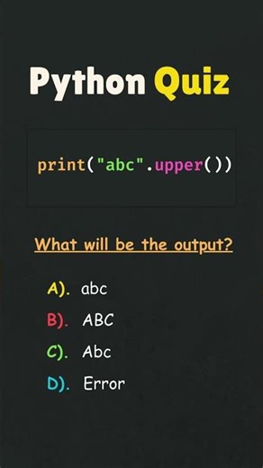 Python Quiz - What is the correct answer?