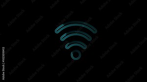 Vector signal wifi sign neon effect.Glowing neon line Wifi wireless internet network symbol icon isolated on transparent background.