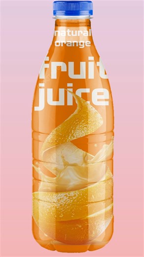 Create a Fruit Juice Bottle Mockup using Photoshop#tutorial