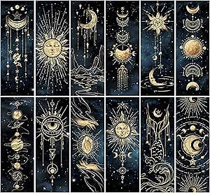 60 PCS Cool Night Sky Bookmark, Bookmarks for Book Lovers, Bulk Bookmarks for Men, Unique Book Mark for Boys, Girls, Students, Classroom Gifts, School Prize, Reading Present